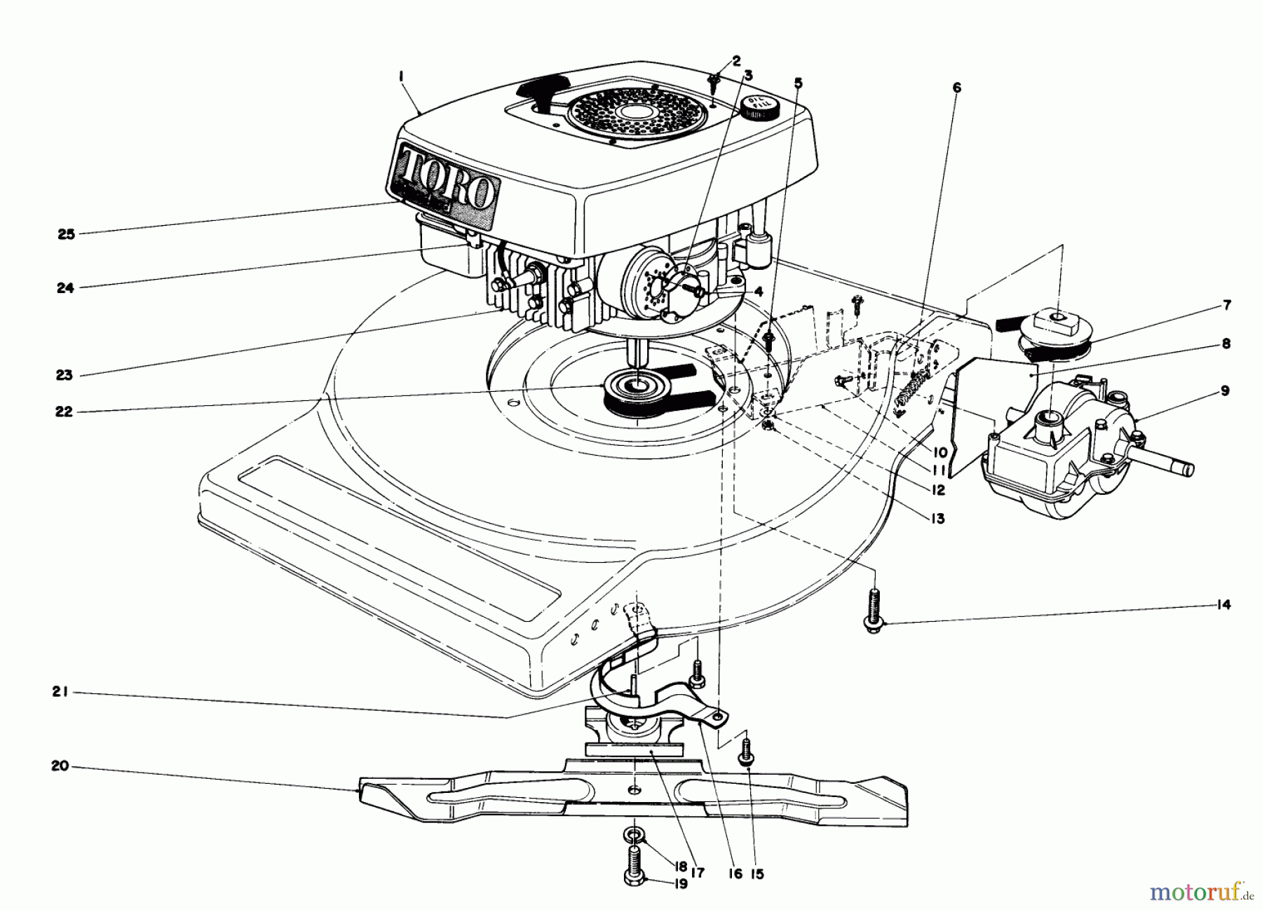  Toro Neu Mowers, Walk-Behind Seite 1 16880 - Toro Lawnmower, 1981 (1000001-1999999) ENGINE ASSEMBLY (MODEL NO. 16890)