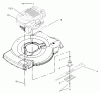Toro 20009 - 22" Recycler Lawnmower, 2002 (220000001-220999999) Listas de piezas de repuesto y dibujos ENGINE AND BLADE ASSEMBLY