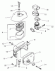 Toro 20046 (SR-21OSK) - Super Recycler Mower, SR-21OSK, 2001 (210000001-210999999) Listas de piezas de repuesto y dibujos AIR FILTER/MUFFLER ASSEMBLY