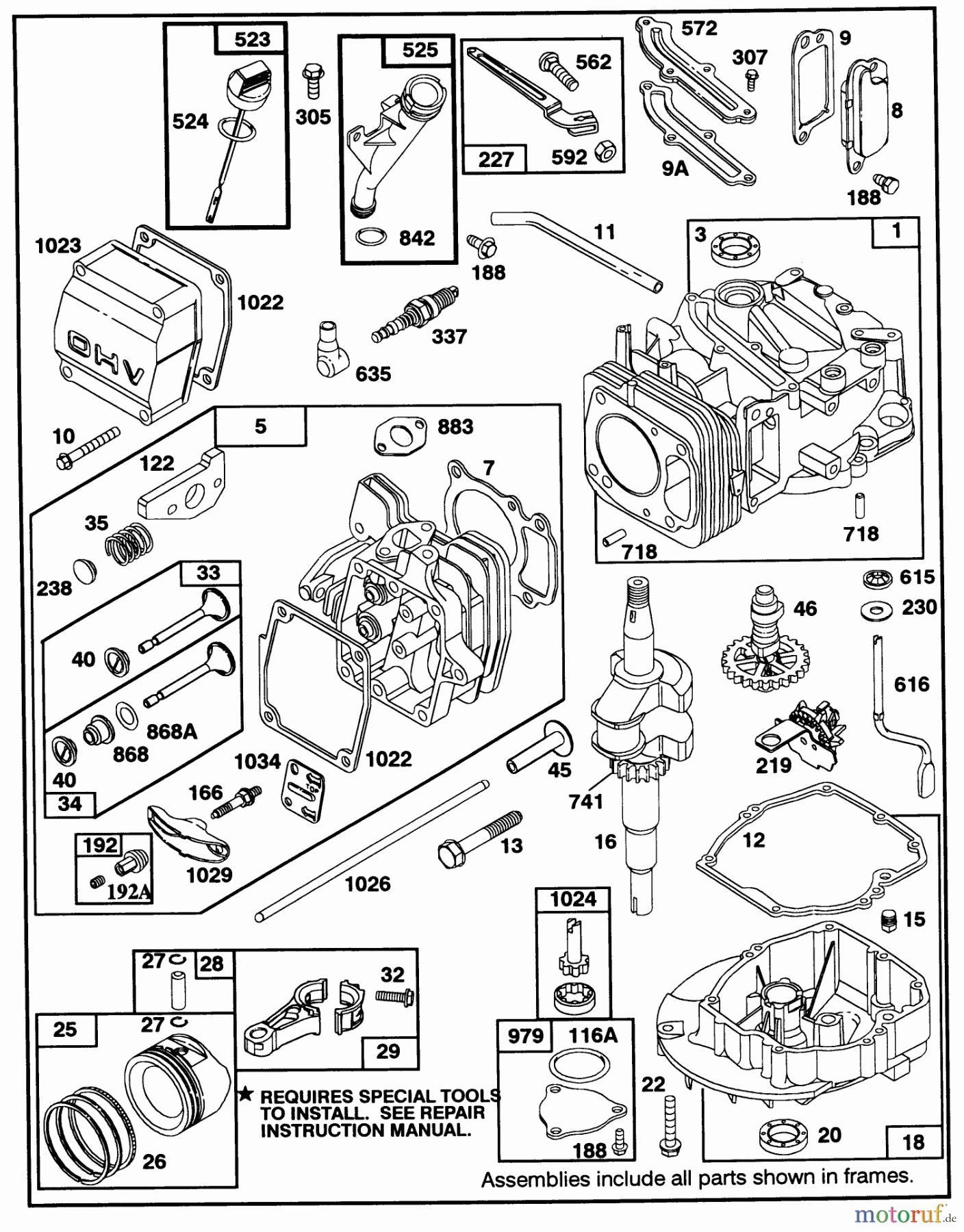  Toro Neu Mowers, Walk-Behind Seite 1 20325 - Toro Lawnmower, 1992 (2000001-2999999) ENGINE GTS-150 77-8990 #1