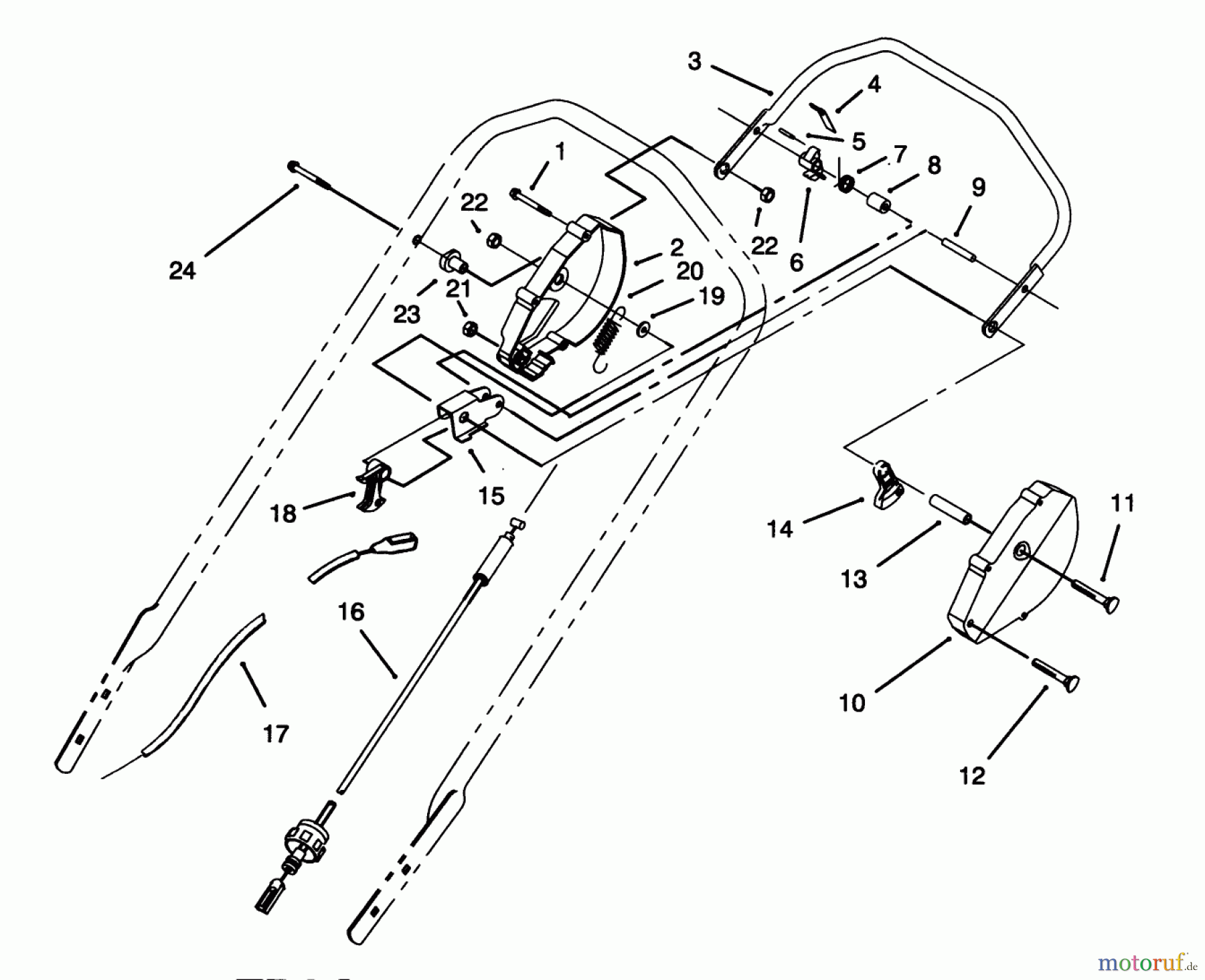  Toro Neu Mowers, Walk-Behind Seite 1 20439WF - Toro Lawnmower, 1993 (39000001-39999999) TRACTION CONTROL ASSEMBLY