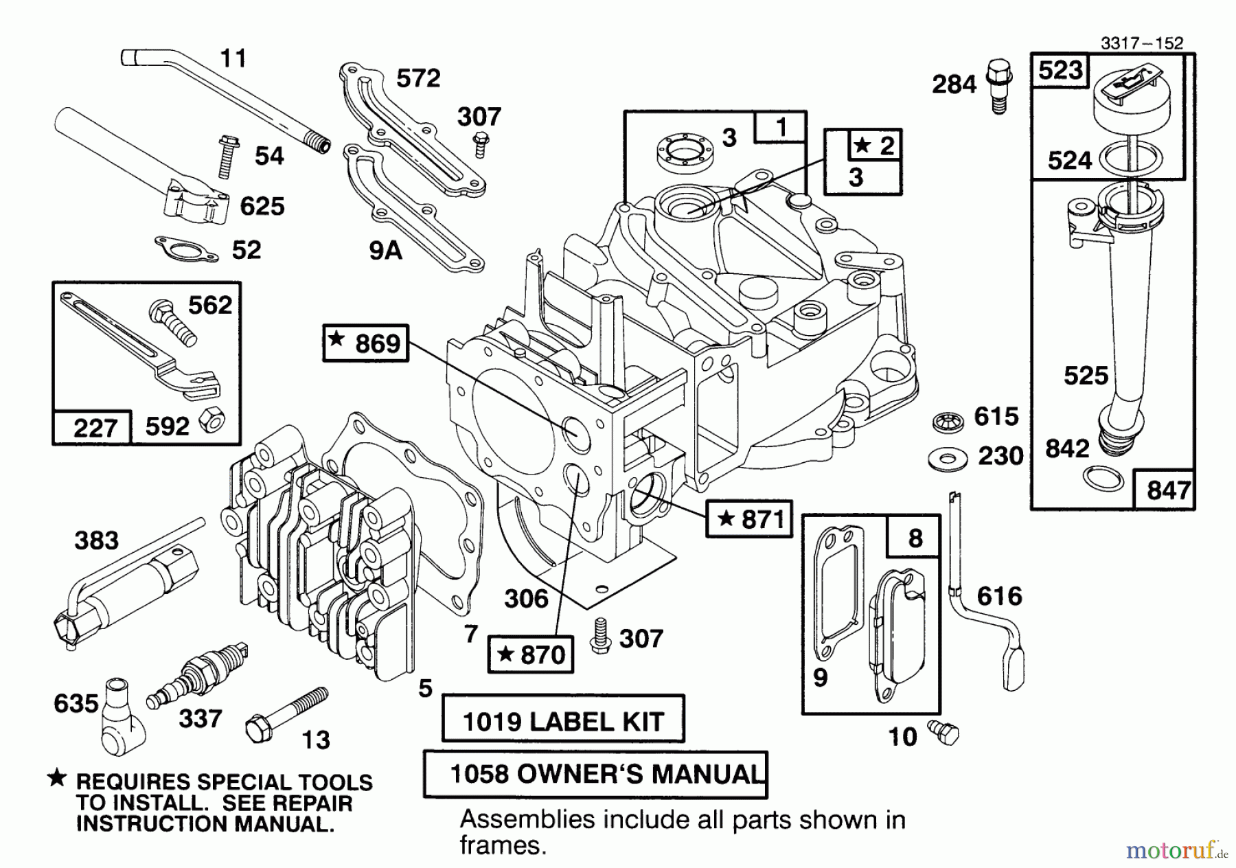  Toro Neu Mowers, Walk-Behind Seite 1 20441 - Toro Lawnmower, 1995 (5900001-5999999) ENGINE BRIGGS & STRATTON MODEL 127802-0640-01 #1