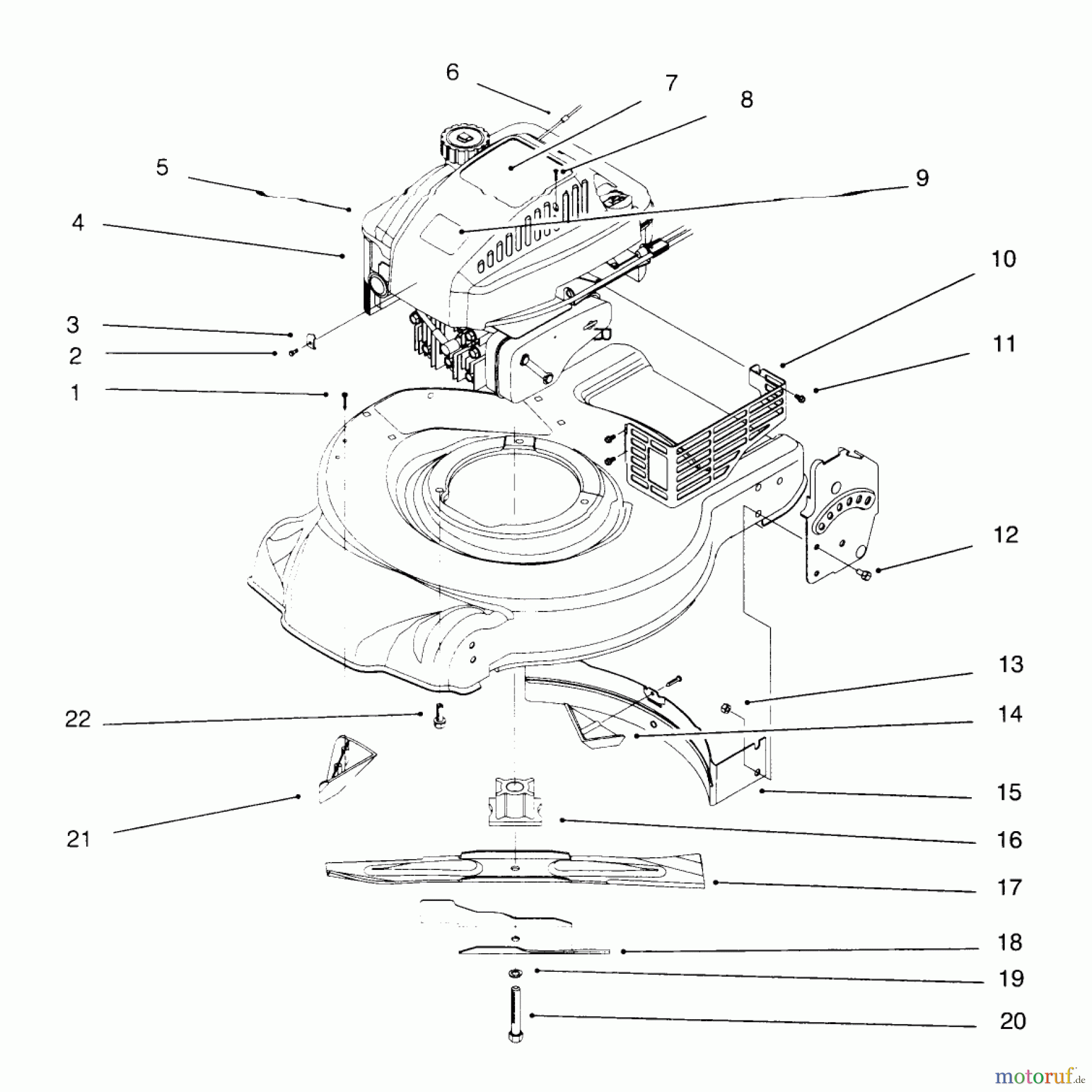  Toro Neu Mowers, Walk-Behind Seite 1 20453 - Toro Lawnmower, 1996 (6900001-6999999) ENGINE ASSEMBLY #2