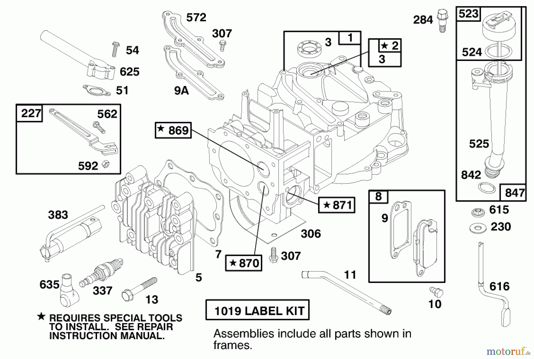  Toro Neu Mowers, Walk-Behind Seite 1 20469 - Toro Super Recycler Lawnmower, 1997 (7900001-7999999) ENGINE BRIGGS & STRATTON MODEL 12H802-0658-01 #1