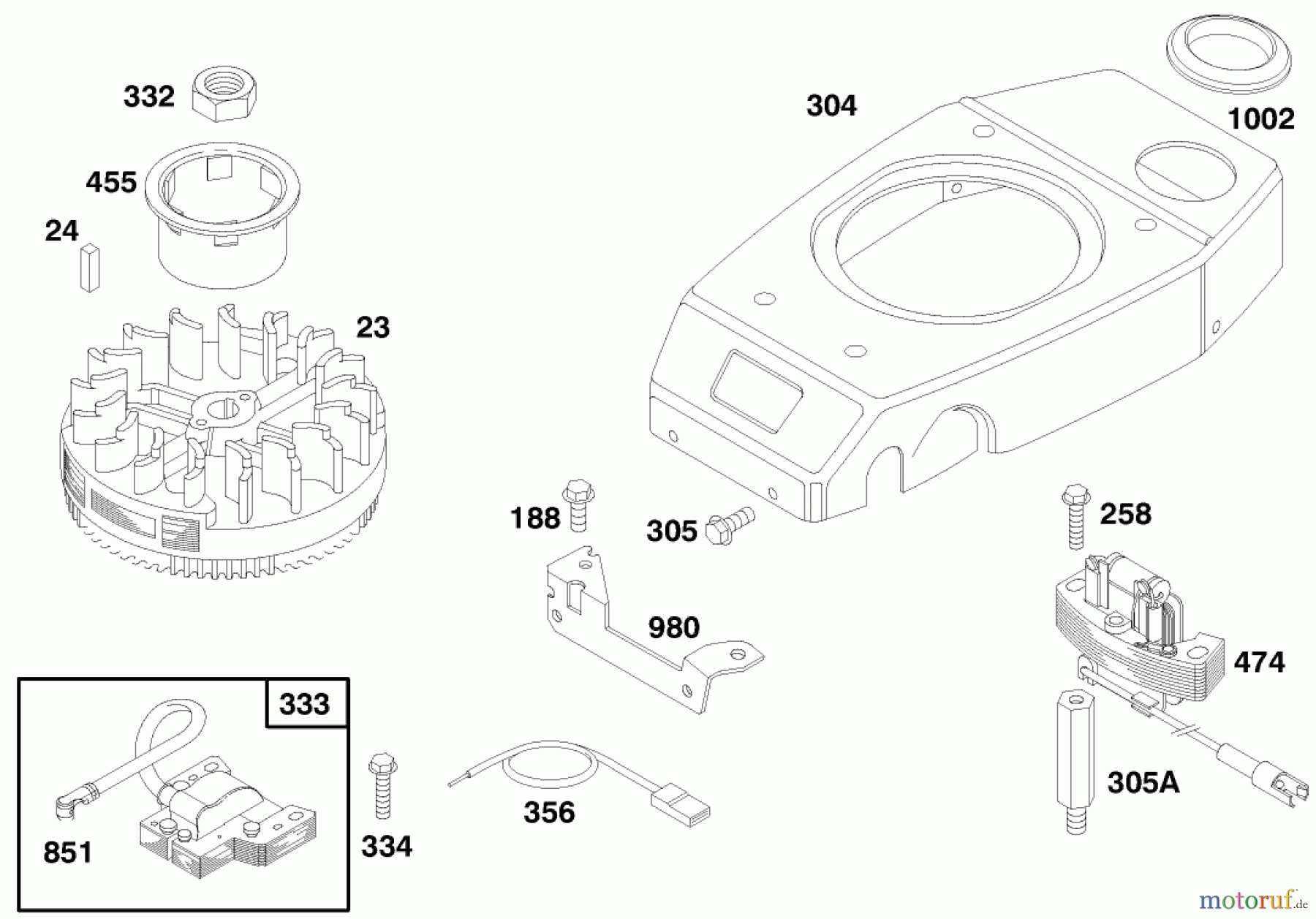  Toro Neu Mowers, Walk-Behind Seite 1 20476 - Toro Lawnmower, 1996 (6900001-6999999) ENGINE GTS 150 (MODEL NO. 20476 ONLY) #7