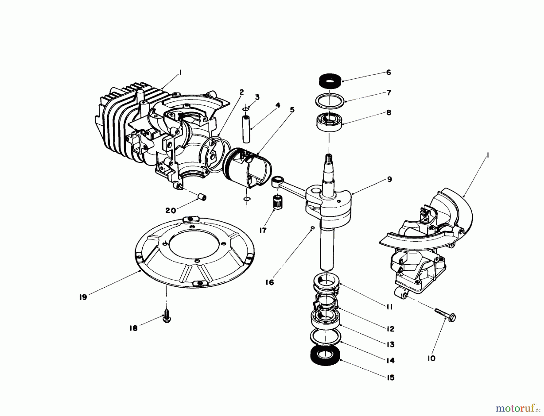  Toro Neu Mowers, Walk-Behind Seite 1 20581 - Toro Lawnmower, 1987 (7000001-7999999) ENGINE ASSEMBLY (ENGINE MODEL NO. 47PF5 & 47PG6)