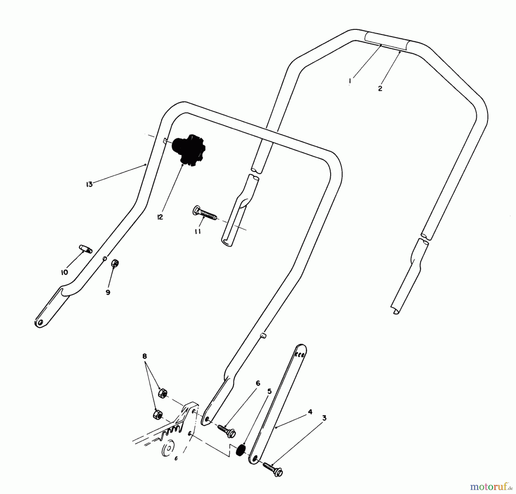  Toro Neu Mowers, Walk-Behind Seite 1 20581 - Toro Lawnmower, 1988 (8000001-8999999) HANDLE ASSEMBLY