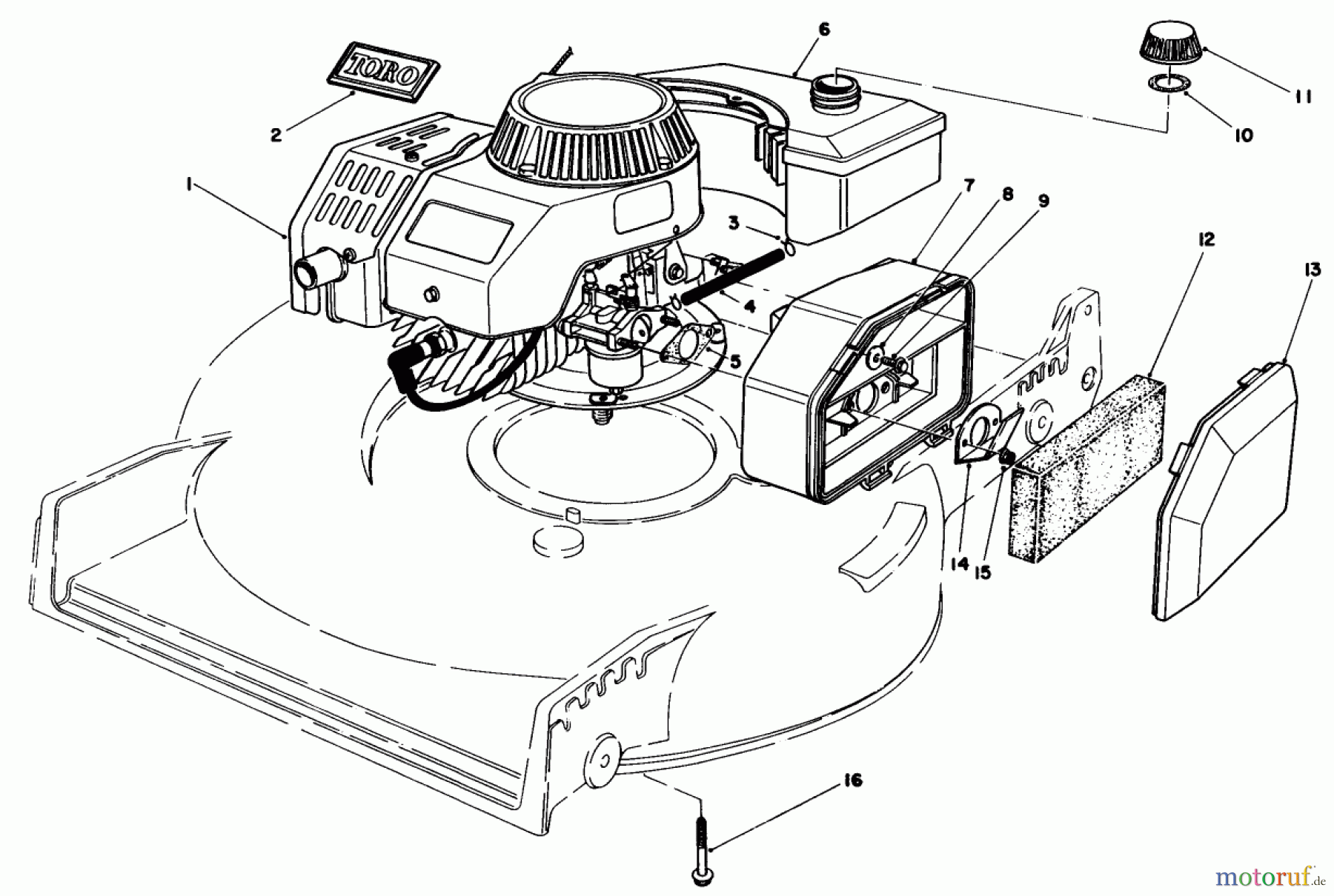  Toro Neu Mowers, Walk-Behind Seite 1 20584 - Toro Lawnmower, 1984 (4000001-4999999) ENGINE ASSEMBLY