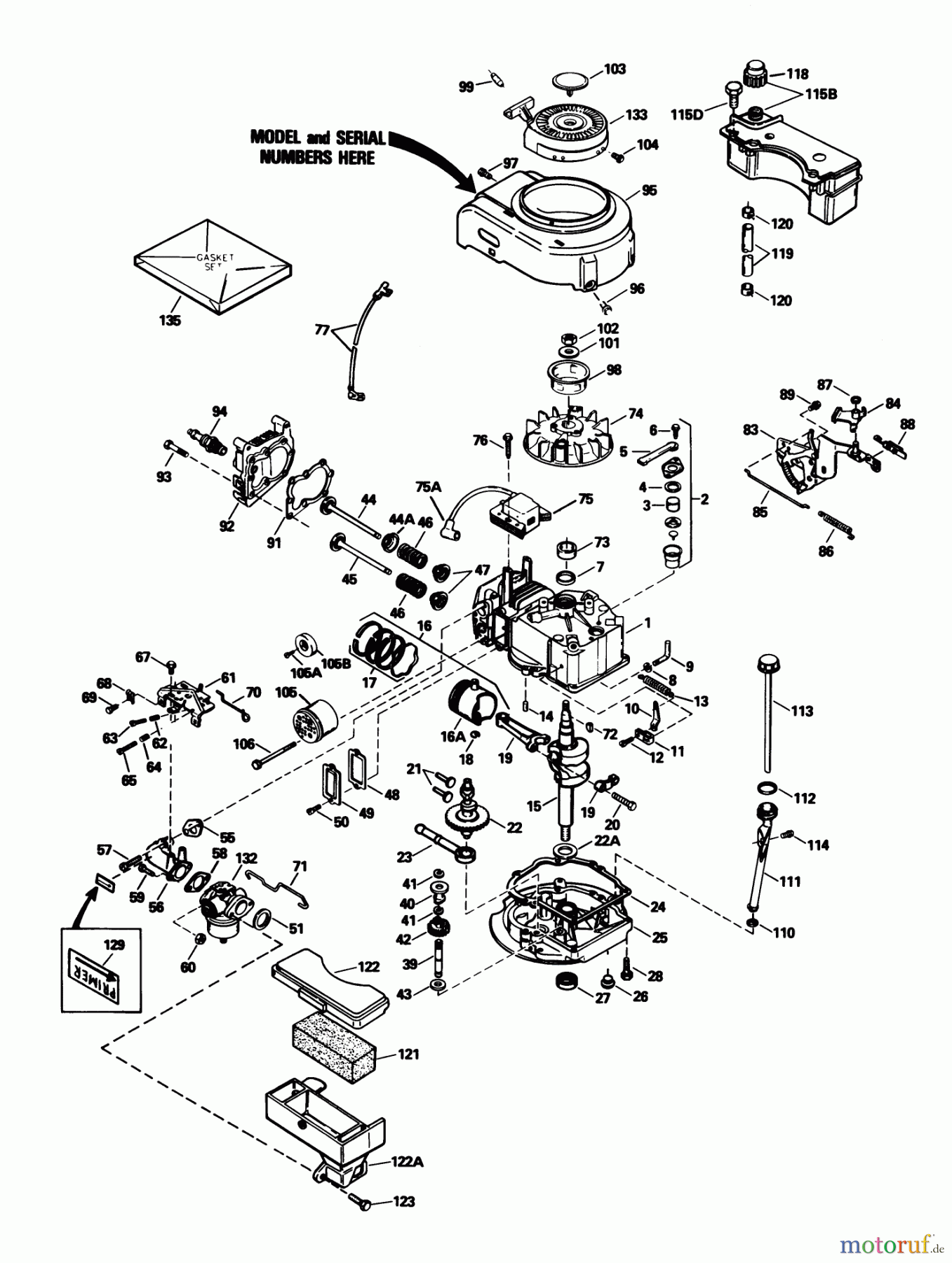  Toro Neu Mowers, Walk-Behind Seite 1 20587 - Toro Lawnmower, 1990 (0000001-0999999) ENGINE MODEL TVS100-44021B