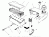 Toro 20622 - Lawnmower, 1990 (0000001-0003101) Listas de piezas de repuesto y dibujos AIR CLEANER & FUEL TANK ASSEMBLY (MODEL NO. VMJ8)