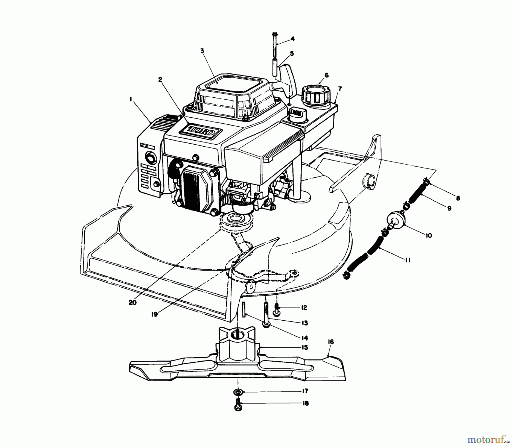  Toro Neu Mowers, Walk-Behind Seite 1 20626C - Toro Lawnmower, 1986 (6000001-6999999) ENGINE ASSEMBLY #1