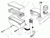 Toro 20626C - Lawnmower, 1987 (7000001-7999999) Listas de piezas de repuesto y dibujos AIR CLEANER & FUEL TANK ASSEMBLY (MODEL NO. VMG6)