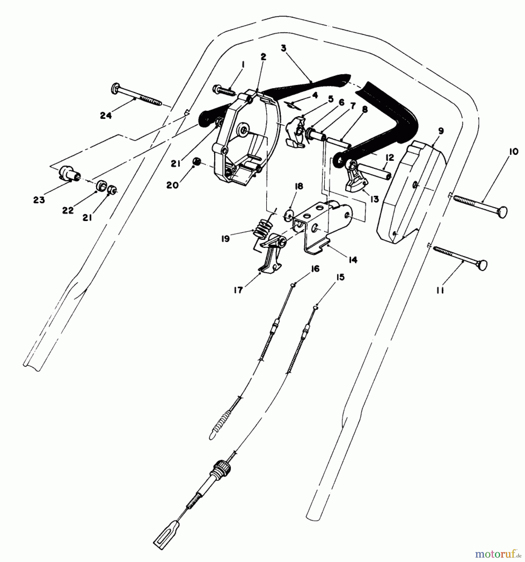 Toro Neu Mowers, Walk-Behind Seite 1 20672 - Toro Lawnmower, 1984 (4000001-4999999) TRACTION CONTROL ASSEMBLY