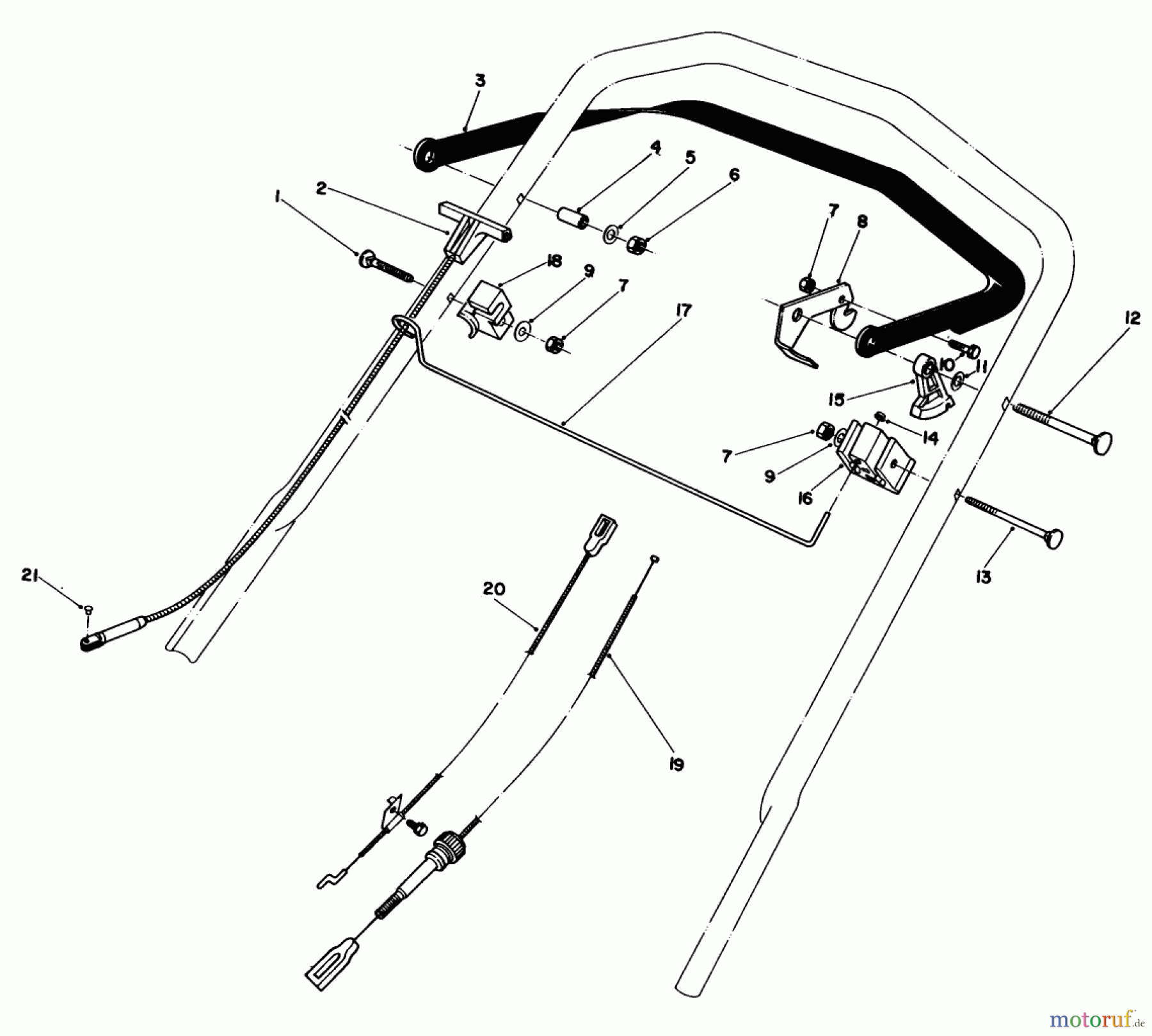  Toro Neu Mowers, Walk-Behind Seite 1 20674 - Toro Lawnmower, 1983 (3000001-3999999) TRACTION CONTROL ASSEMBLY
