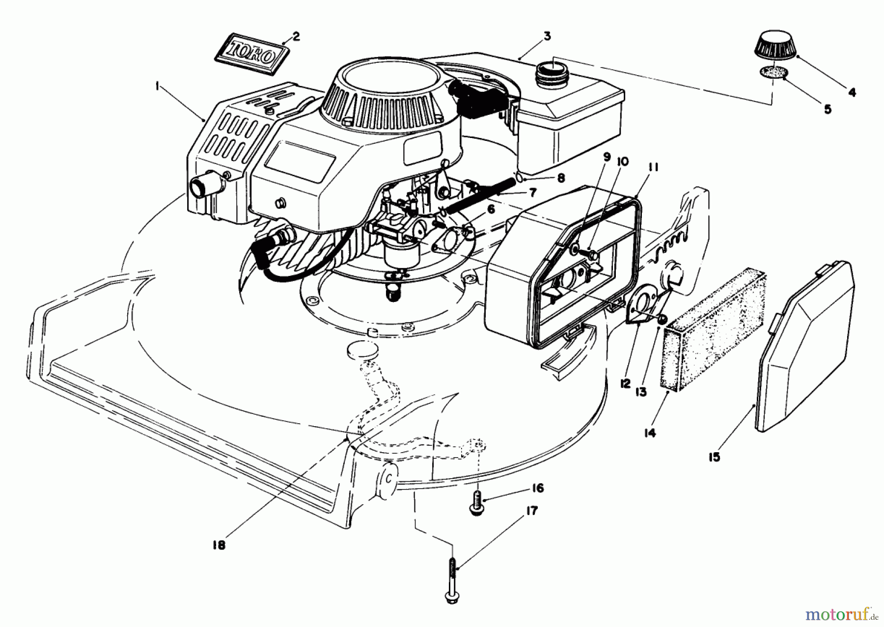 Toro Neu Mowers, Walk-Behind Seite 1 20684 - Toro Lawnmower, 1985 (5000001-5999999) ENGINE ASSEMBLY