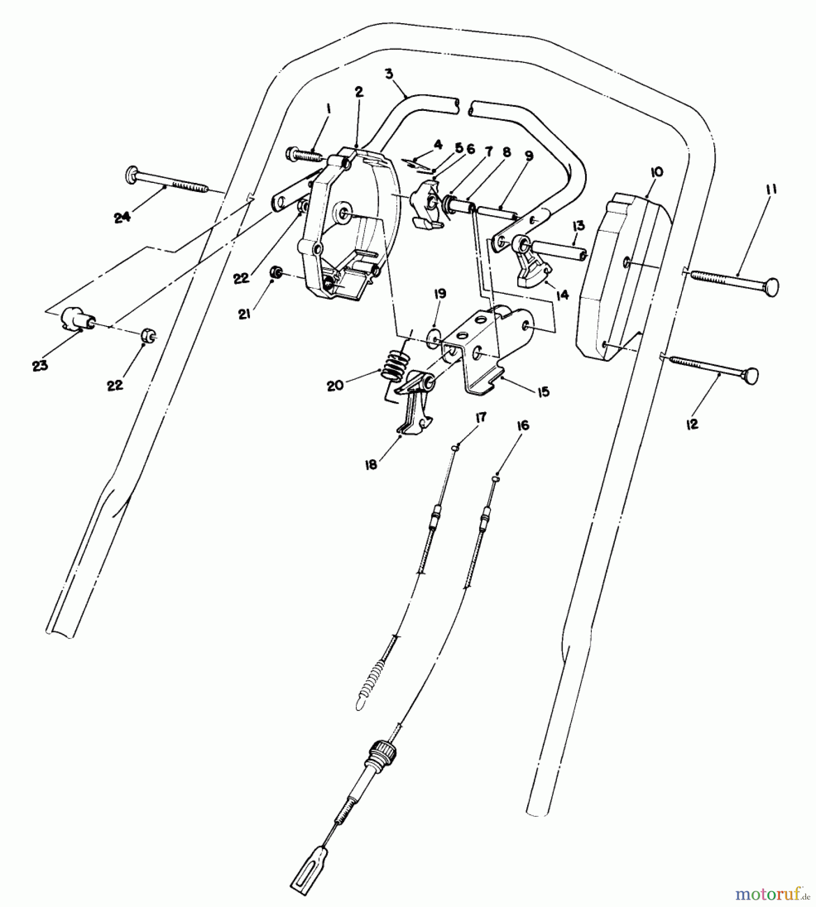  Toro Neu Mowers, Walk-Behind Seite 1 20684 - Toro Lawnmower, 1986 (6000001-6999999) TRACTION CONTROL ASSEMBLY