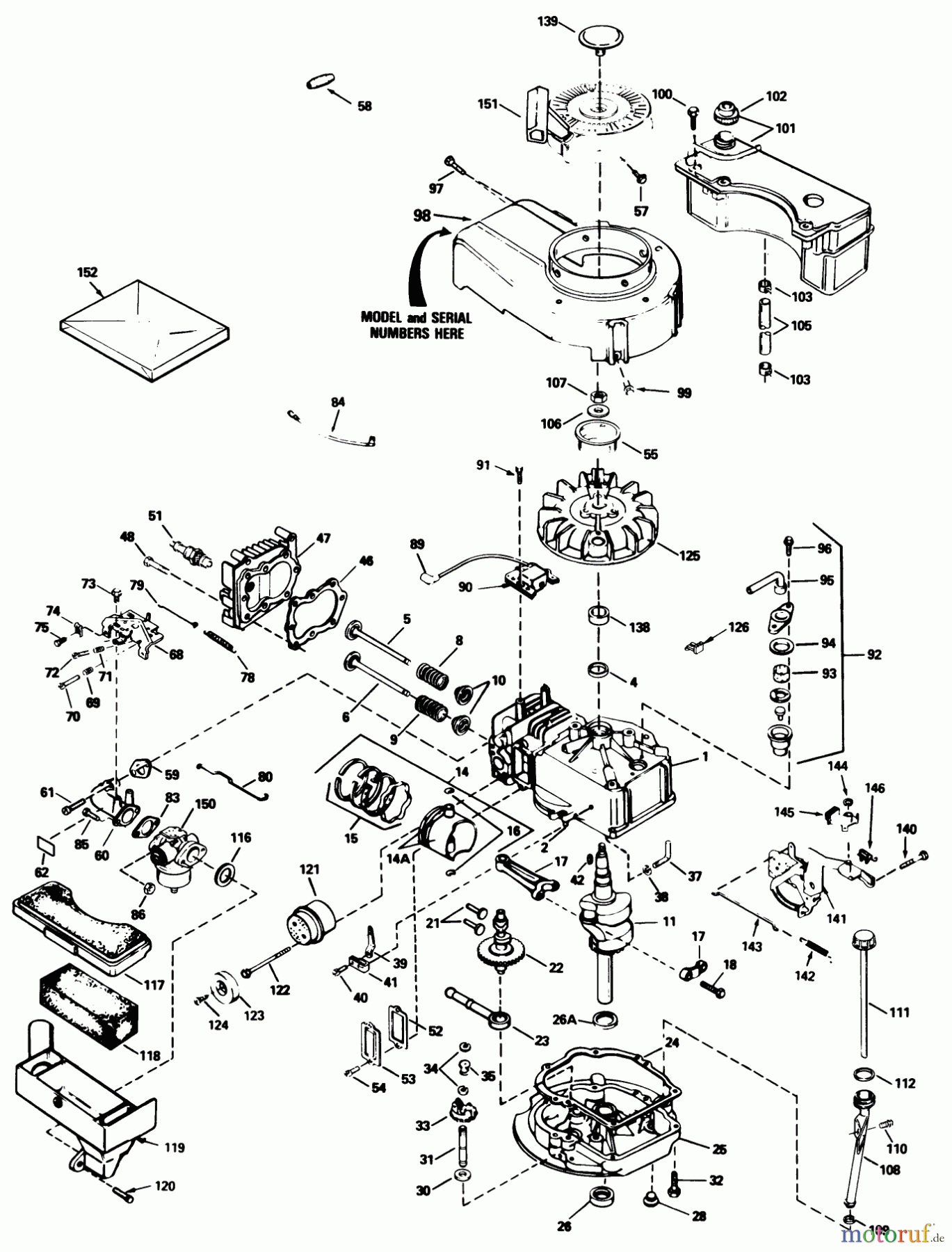  Toro Neu Mowers, Walk-Behind Seite 1 20692C - Toro Lawnmower, 1988 (8000001-8999999) ENGINE TECUMSEH MODEL NO. TVS100-44011B