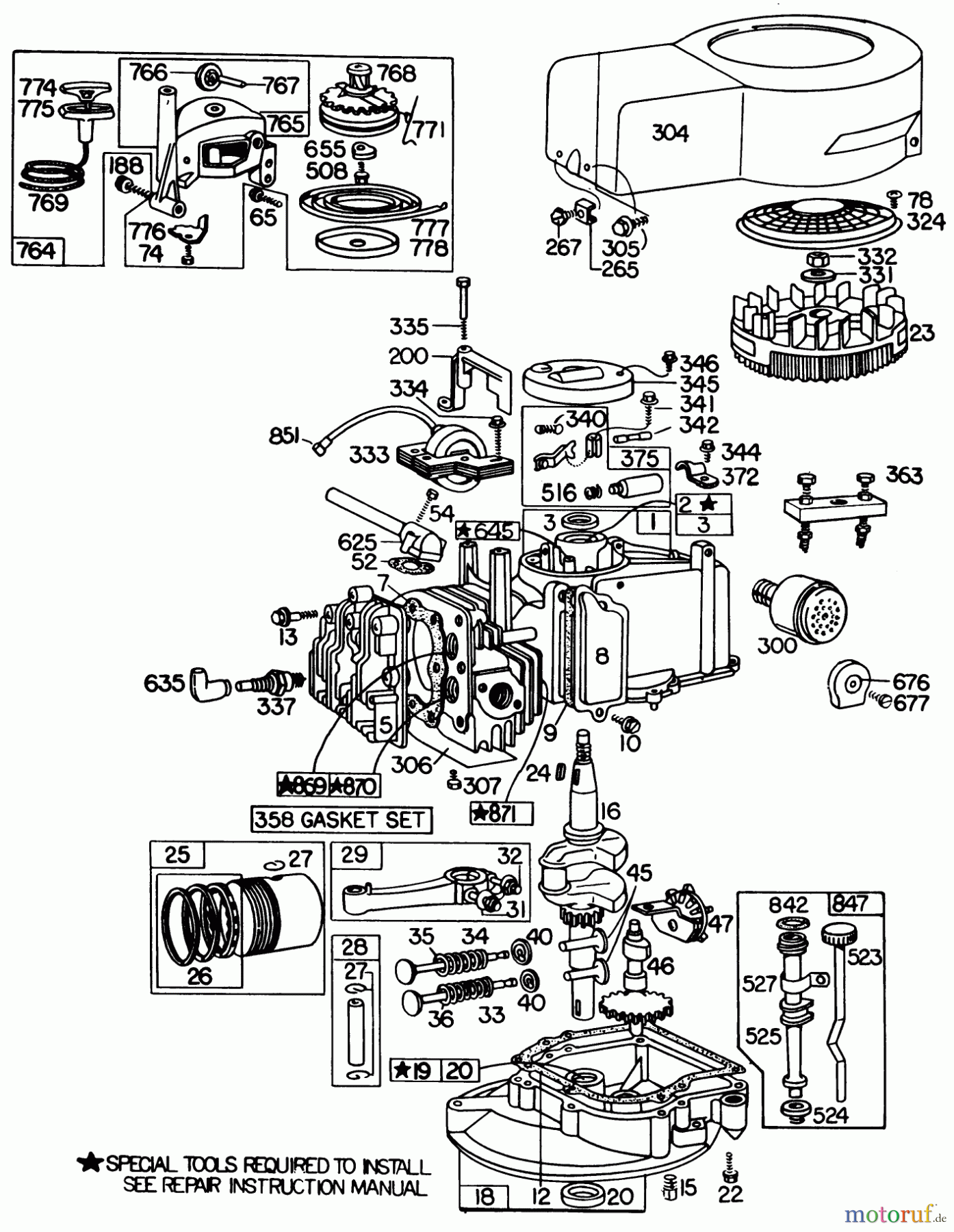  Toro Neu Mowers, Walk-Behind Seite 1 20785 - Toro Lawnmower, 1982 (2000001-2999999) ENGINE BRIGGS & STRATTON MODEL NO. 110908-0380-02