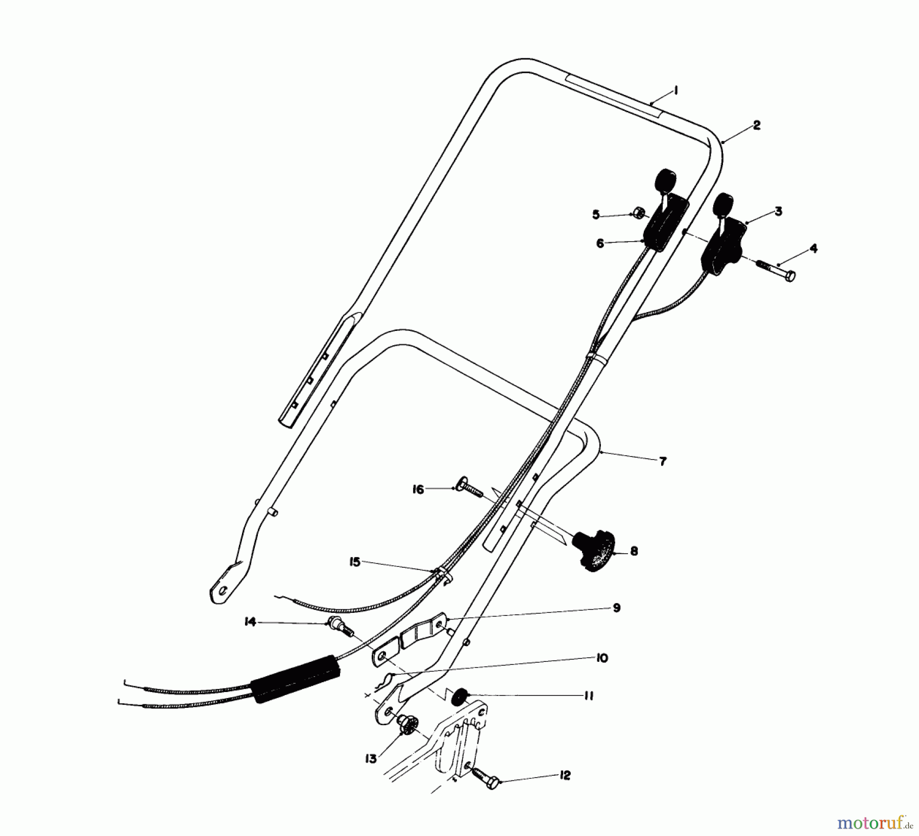  Toro Neu Mowers, Walk-Behind Seite 1 20755 - Toro Lawnmower, 1979 (9000001-9999999) HANDLE ASSEMBLY
