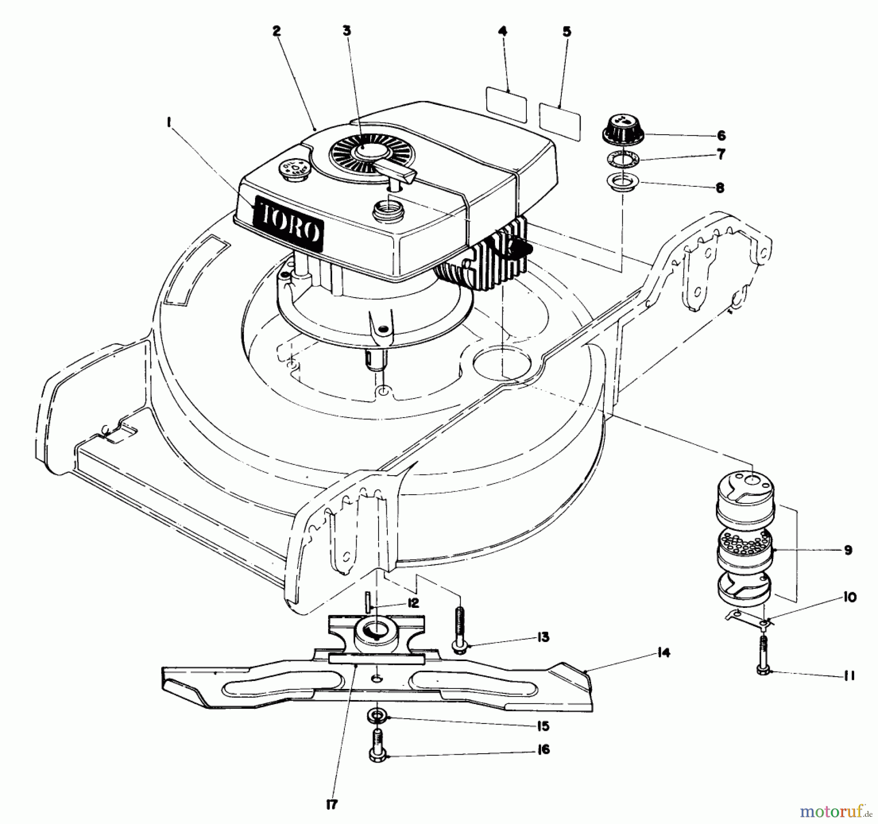  Toro Neu Mowers, Walk-Behind Seite 1 20758 - Toro Lawnmower, 1982 (2000001-2999999) ENGINE ASSEMBLY