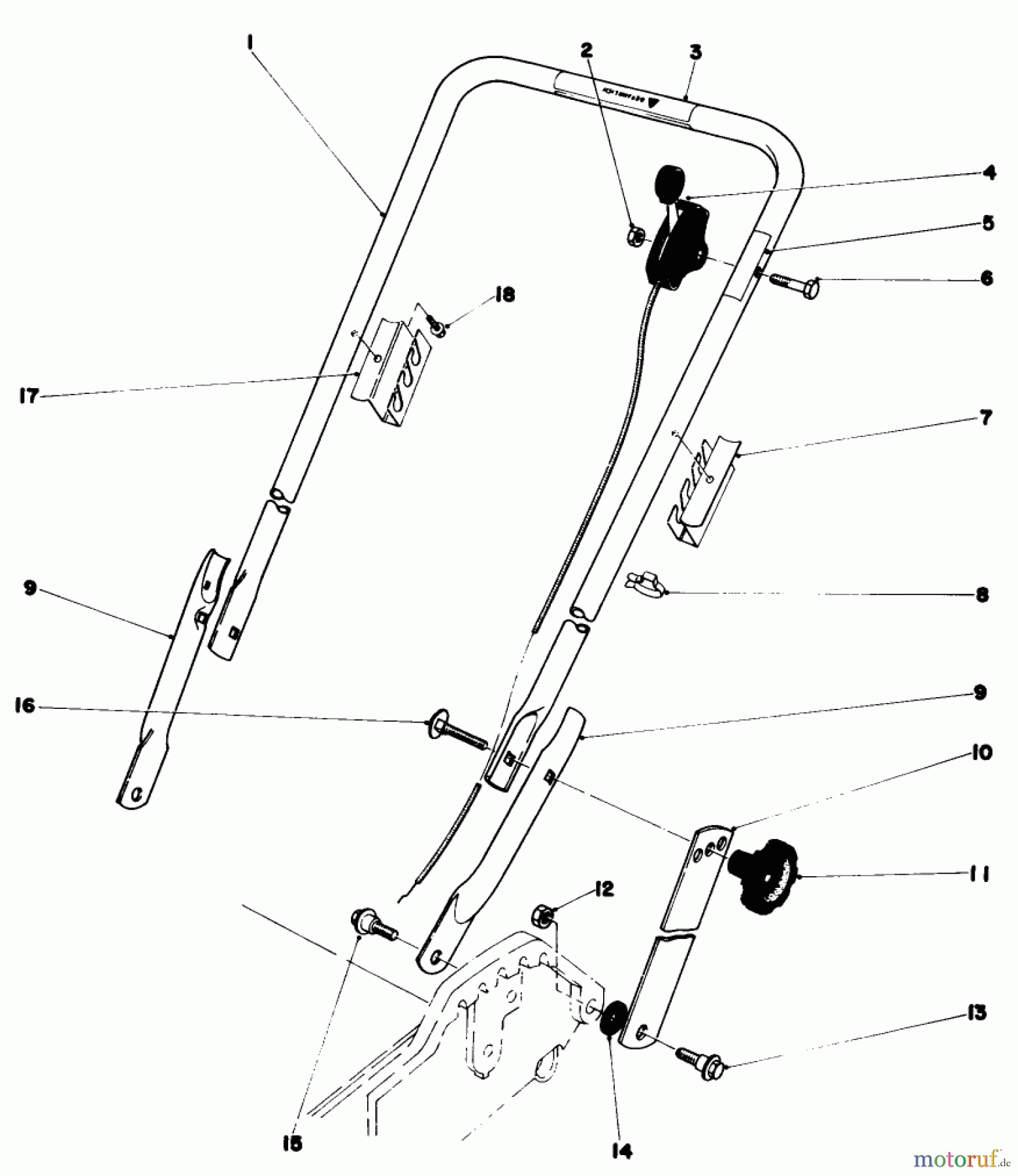  Toro Neu Mowers, Walk-Behind Seite 1 20758 - Toro Lawnmower, 1982 (2000001-2999999) HANDLE ASSEMBLY