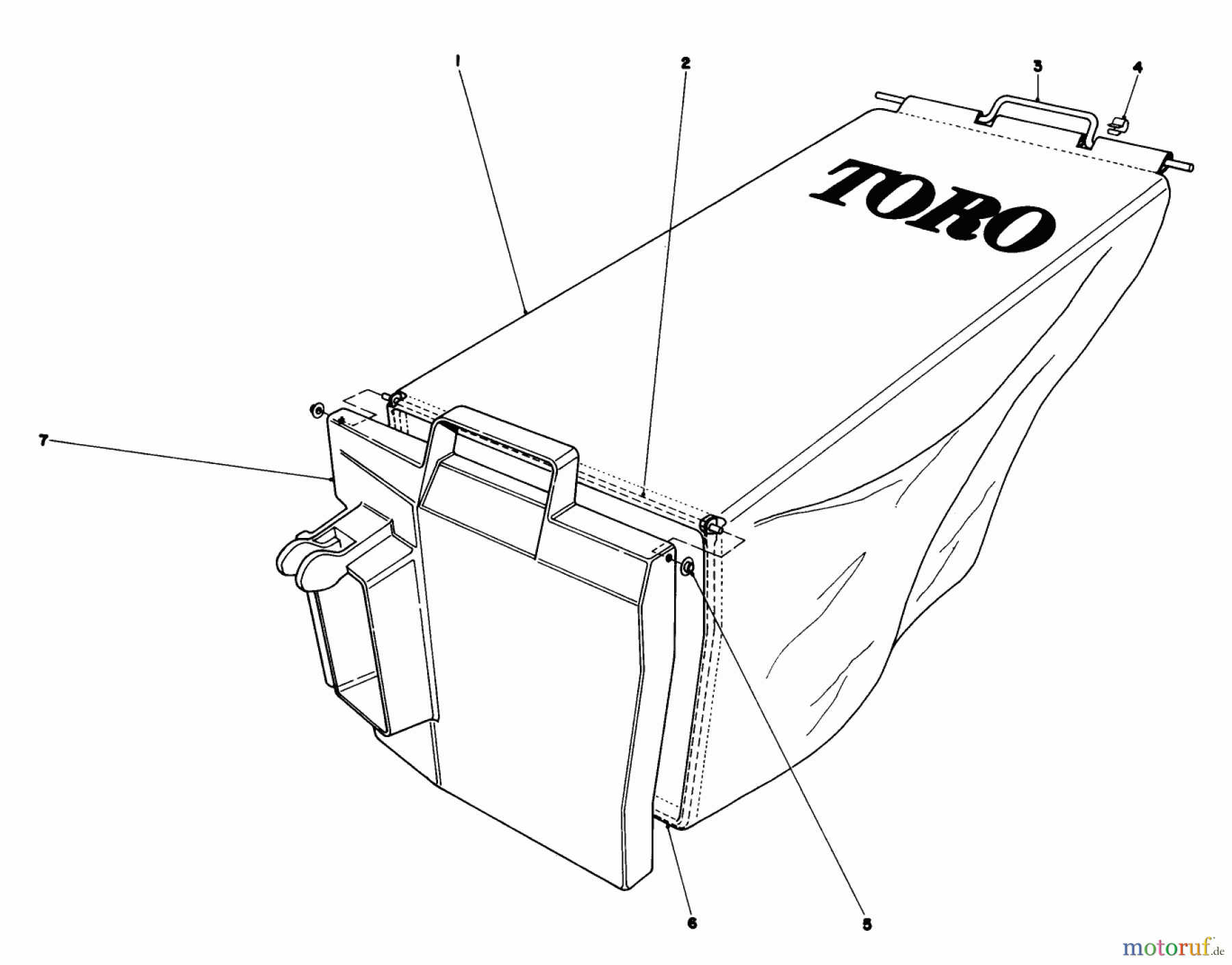  Toro Neu Mowers, Walk-Behind Seite 1 20788 - Toro Lawnmower, 1981 (1000001-1999999) GRASS BAG ASSEMBLY