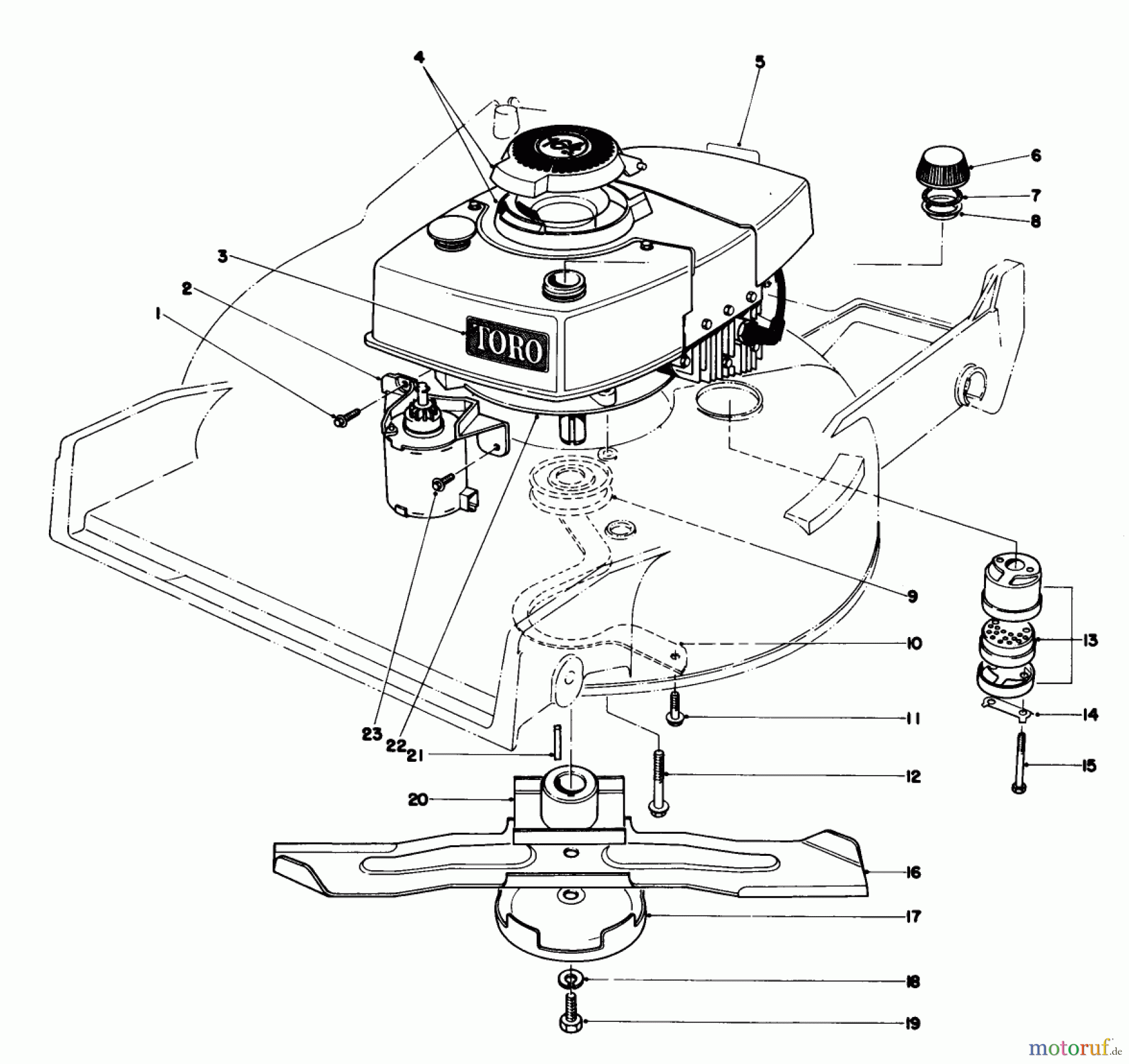  Toro Neu Mowers, Walk-Behind Seite 1 20790 - Toro Lawnmower, 1982 (2000001-2999999) ENGINE ASSEMBLY