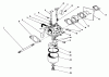 Toro 22025 - Lawnmower, 1990 (0000001-0999999) Listas de piezas de repuesto y dibujos CARBURETOR ASSEMBLY (MODEL NO. 47PK9-3)