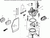 Toro 22168 - 21" Heavy-Duty Recycler/Rear Bagger Lawnmower, 2004 (240000001-240999999) Listas de piezas de repuesto y dibujos CARBURETOR ASSEMBLY HONDA GXV160K1-N1AH