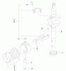 Toro 22172 - Recycler Mower, 2000 (200000001-200999999) Listas de piezas de repuesto y dibujos PISTON/CRANKCASE
