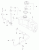 Toro 22172 - Recycler Mower, 2001 (210000001-210999999) Listas de piezas de repuesto y dibujos FUEL TANK AND FUEL VALVE ASSEMBLY