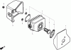 Toro 22195 - 21" Heavy-Duty Recycler/Rear Bagger Lawn Mower, 2007 (270000001-270999999) Listas de piezas de repuesto y dibujos MUFFLER ASSEMBLY HONDA GXV160UH2 A1T