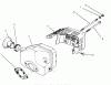 Toro 22700BC - Lawnmower, 1995 (5900001-5999999) Listas de piezas de repuesto y dibujos MUFFLER ASSEMBLY (MODEL NO. 47PR4-3)