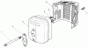 Toro 26621 - Lawnmower, 1990 (0000001-0999999) Listas de piezas de repuesto y dibujos MUFFLER ASSEMBLY (ENGINE MODEL NO. VMK9-2)