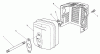 Toro 26622 - Lawnmower, 1991 (1000001-1999999) Listas de piezas de repuesto y dibujos MUFFLER ASSEMBLY (ENGINE MODEL NO. VM140)