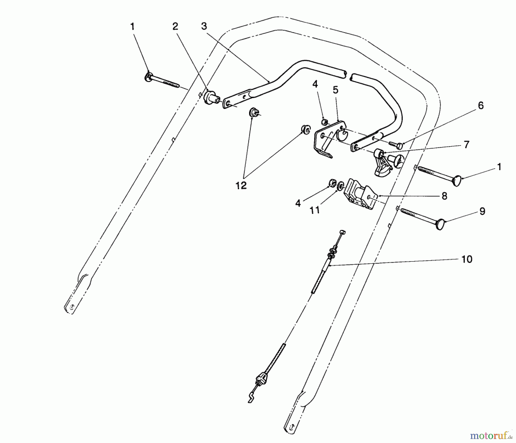 Toro Neu Mowers, Walk-Behind Seite 2 26625B - Toro Lawnmower, 1992 (2000001-2999999) TRACTION CONTROL ASSEMBLY