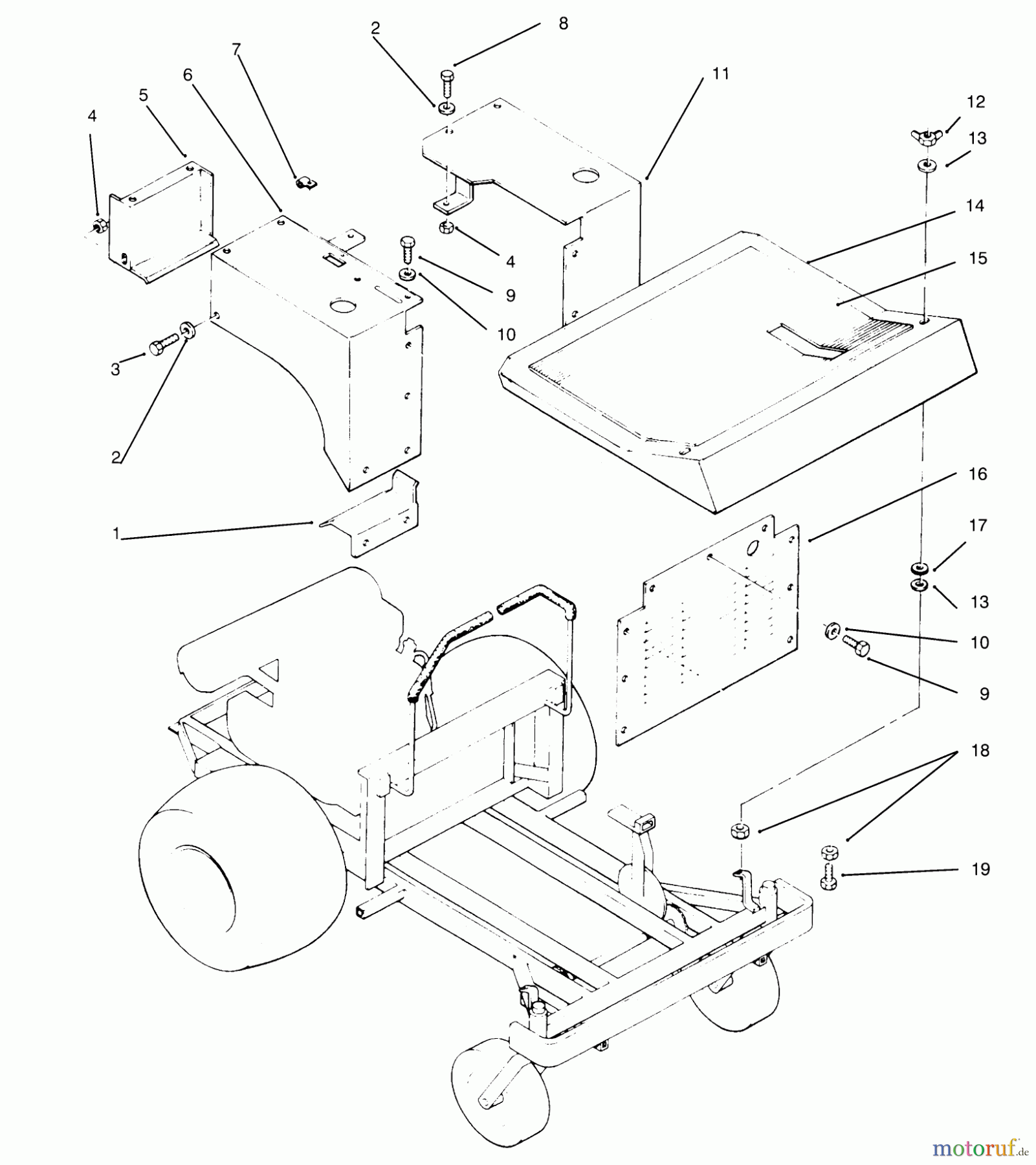  Toro Neu Mowers, Zero-Turn 74140 (724-Z) - Toro 724-Z Tractor, 1995 (590001-599999) FENDERS AND COVERS