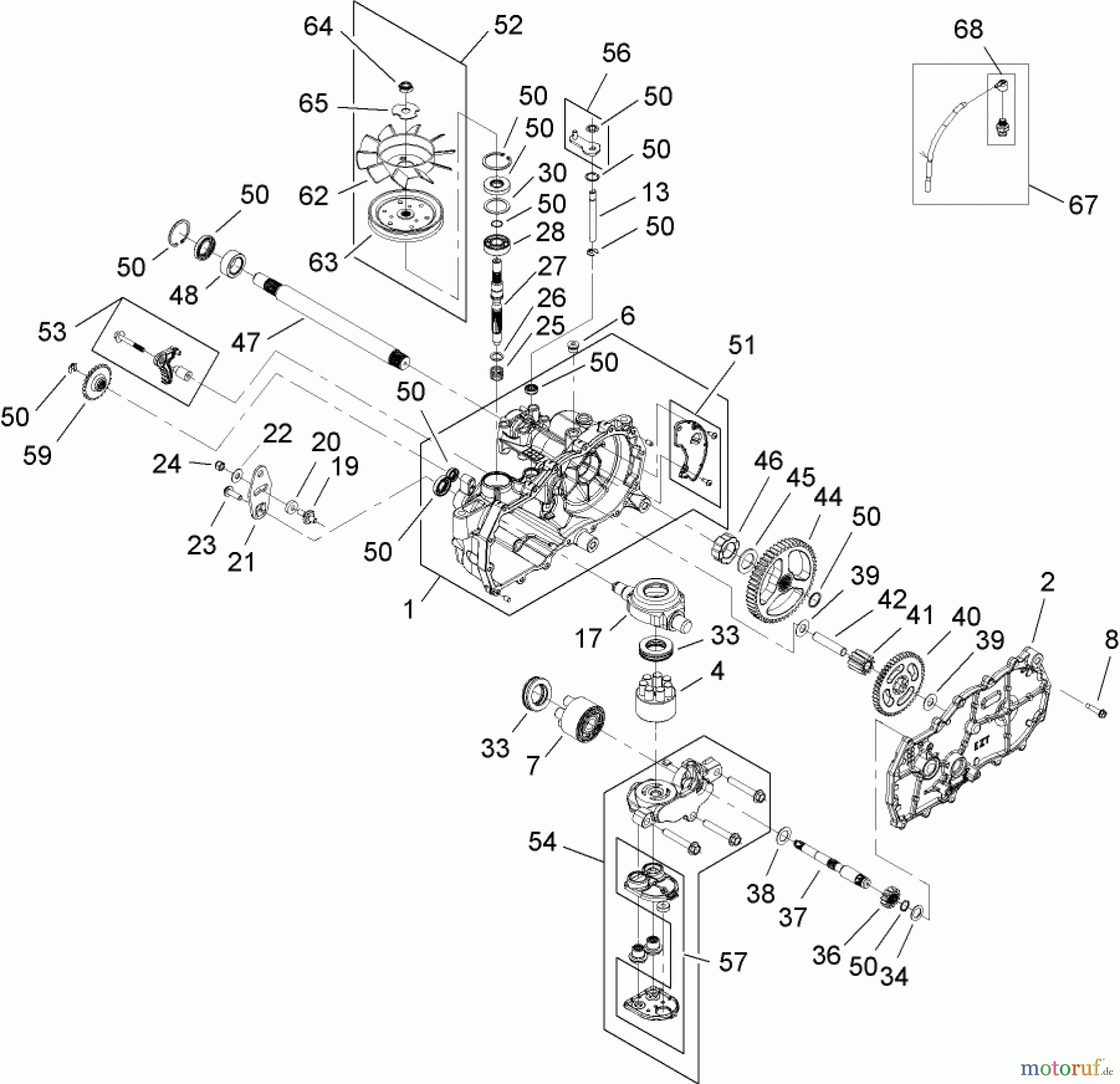  Toro Neu Mowers, Zero-Turn 74360 (Z4200) - Toro TimeCutter Z4200 Riding Mower, 2007 (270000001-270999999) RH HYDRO DRIVE ASSEMBLY NO. 110-6771