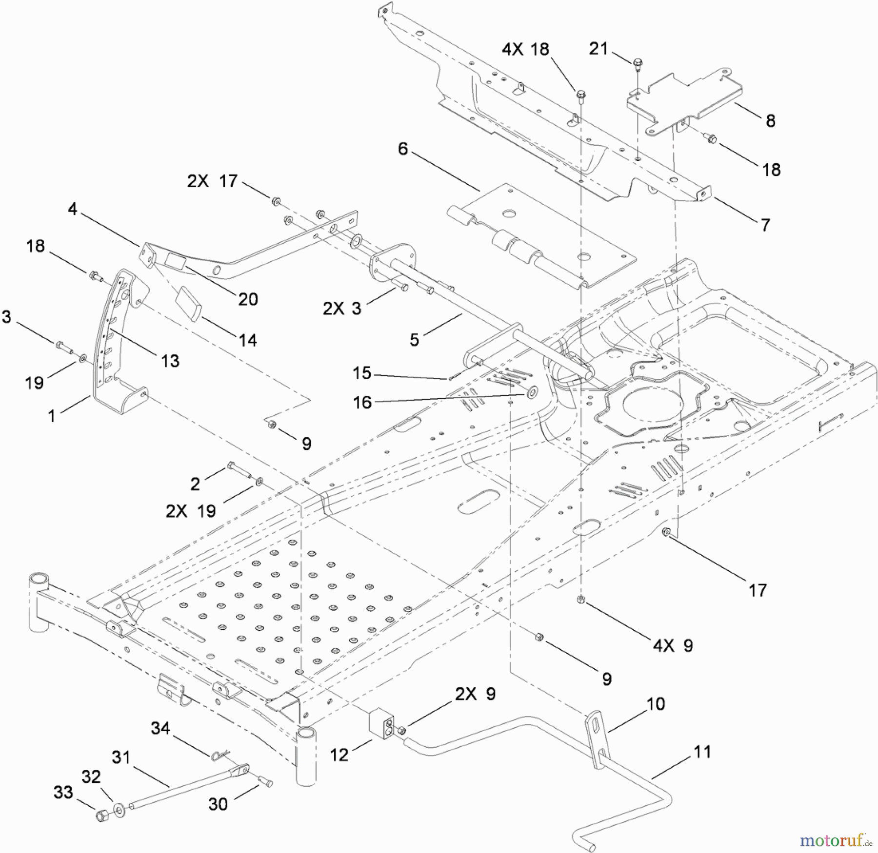  Toro Neu Mowers, Zero-Turn 74366 (Z4235) - Toro TimeCutter Z4235 Riding Mower, 2010 (310000001-310999999) DECK LIFT ASSEMBLY