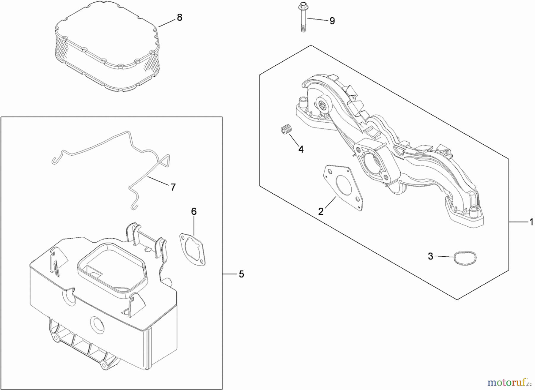  Toro Neu Mowers, Zero-Turn 74373 (Z5030) - Toro TimeCutter Z5030 Riding Mower, 2009 (290000001-290004012) AIR INTAKE AND FILTRATION ASSEMBLY KOHLER SV720-0039