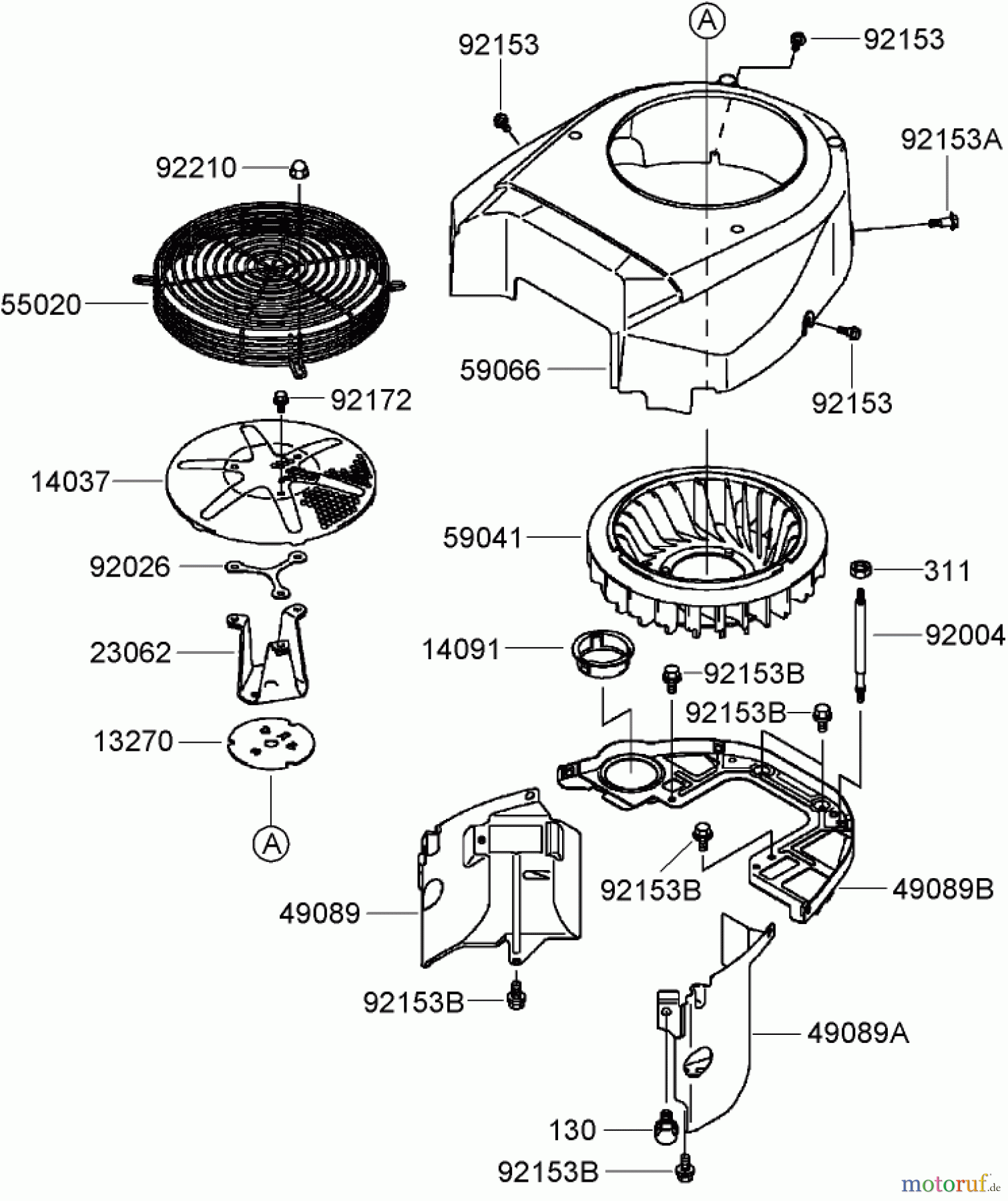Toro Neu Mowers, Zero-Turn 74374 (Z5040) - Toro TimeCutter Z5040 Riding Mower, 2007 (270000001-270999999) COOLING EQUIPMENT ASSEMBLY KAWASAKI FH641V-AS31