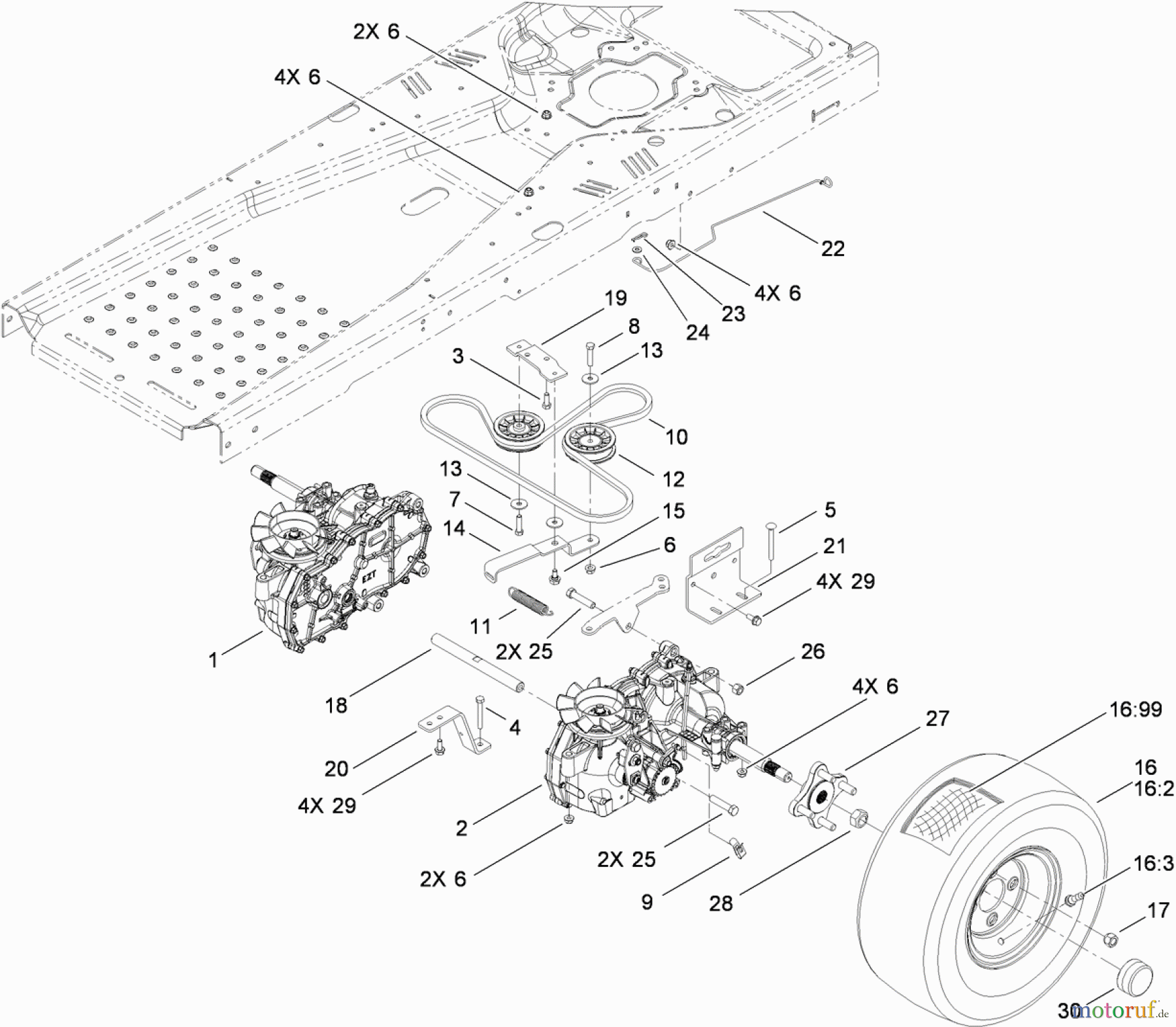  Toro Neu Mowers, Zero-Turn 74380 (Z4200) - Toro TimeCutter Z4200 Riding Mower, 2010 (310000001-310999999) HYDRO TRACTION DRIVE ASSEMBLY