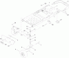 Toro 74387 (ZS 5000) - TimeCutter ZS 5000 Riding Mower, 2011 (311000001-311999999) Listas de piezas de repuesto y dibujos FRAME, FRONT AXLE AND CASTER WHEEL ASSEMBLY