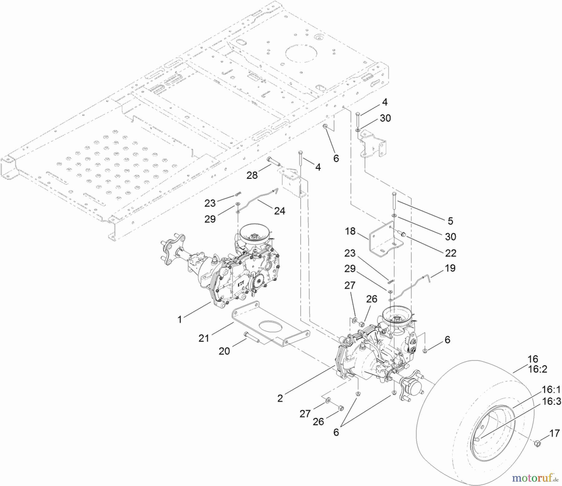 Toro Neu Mowers, Zero-Turn 74388 (ZS 3200S) - Toro TimeCutter ZS 3200S Riding Mower, 2012 (SN 312000001-312999999) HYDRO TRANSAXLE ASSEMBLY