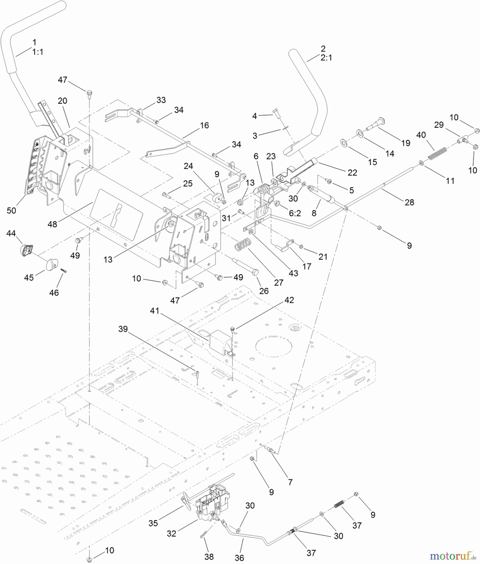 Toro Neu Mowers, Zero-Turn 74390 (ZS 4200TF) - Toro TimeCutter ZS 4200TF Riding Mower, 2012 (SN 312000001-312999999) MOTION CONTROL ASSEMBLY