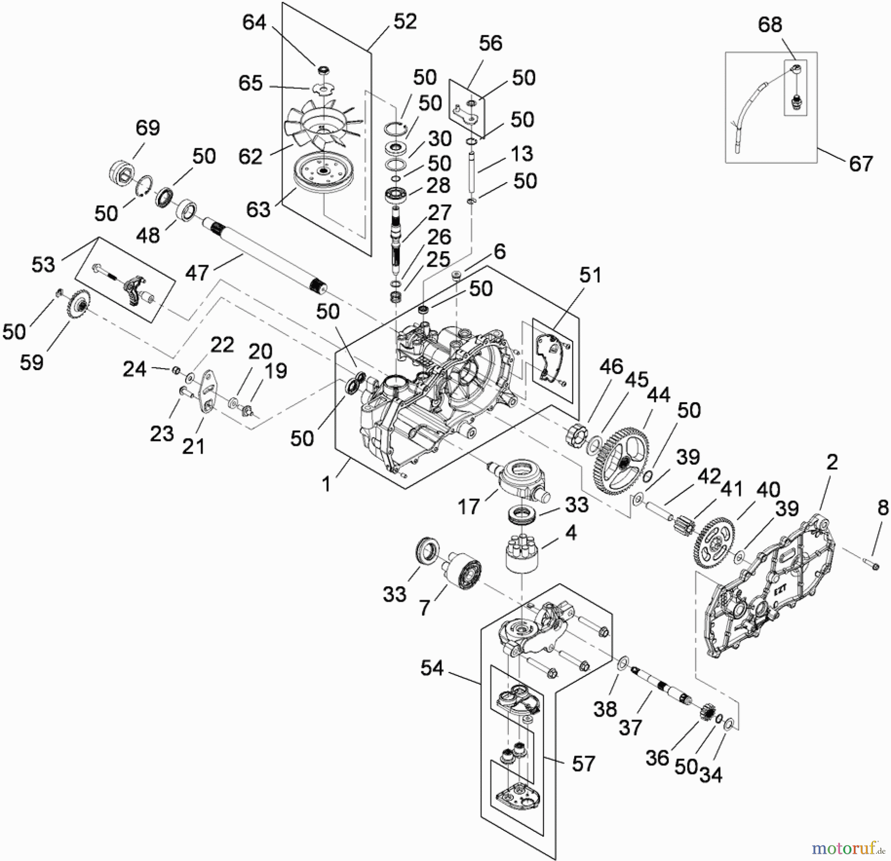 Toro Neu Mowers, Zero-Turn 74399 (Z5020) - Toro TimeCutter Z5020 Riding Mower, 2009 (290000440-290999999) RH HYDRO ASSEMBLY NO. 110-6771