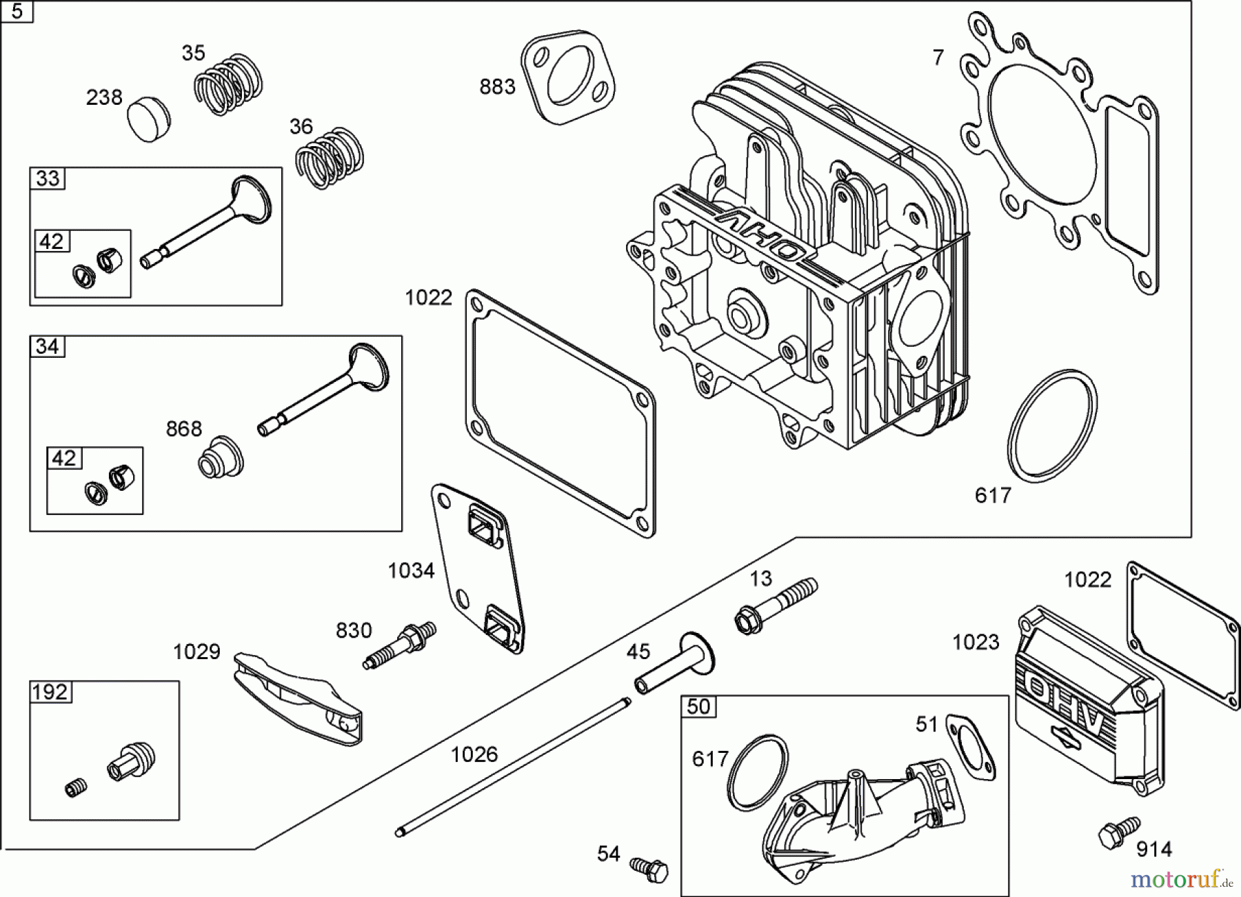 Toro Neu Mowers, Zero-Turn 74433 (ZD420) - Toro TimeCutter ZD420 Riding Mower, 2006 (260000001-260999999) CYLINDER HEAD ASSEMBLY BRIGGS AND STRATTON 31P777-0125-E1