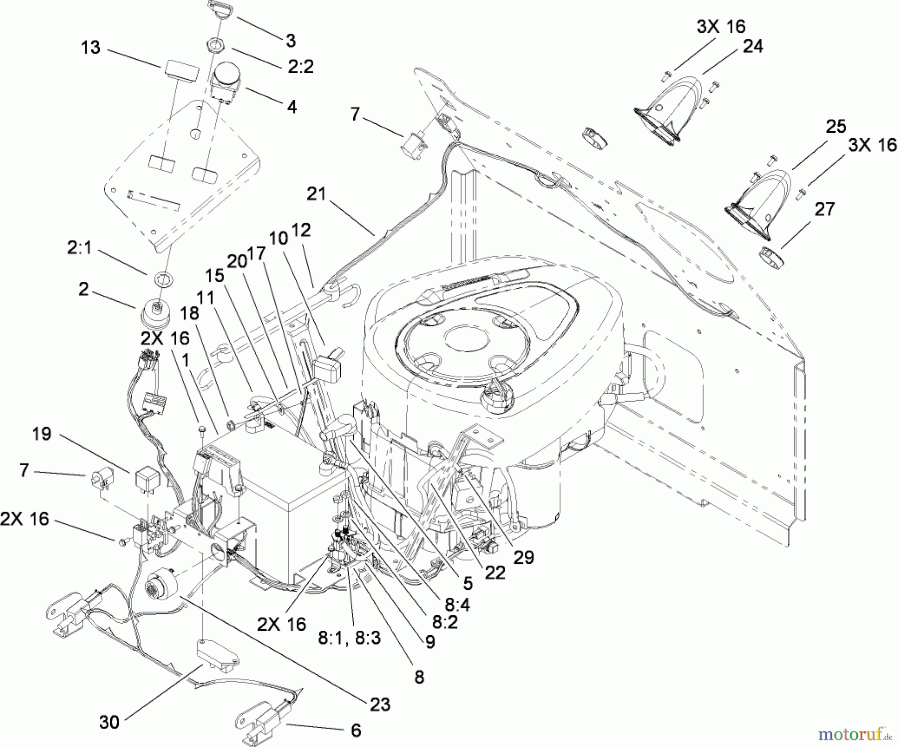 Toro Neu Mowers, Zero-Turn 74433 (ZD420) - Toro TimeCutter ZD420 Riding Mower, 2008 (280000001-280999999) ELECTRICAL ASSEMBLY