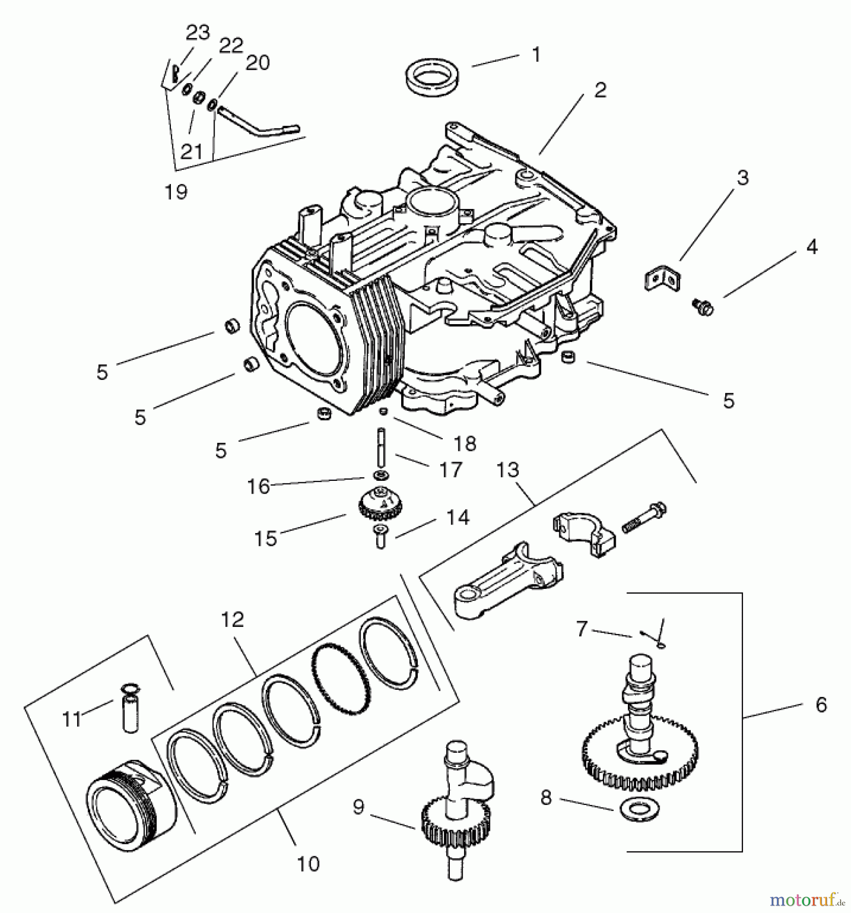  Toro Neu Mowers, Zero-Turn 74601 (Z17-44) - Toro Z17-44 TimeCutter Z Riding Mower, 2001 (210000001-210999999) CRANKCASE ASSEMBLY KOHLER CV 490-27503