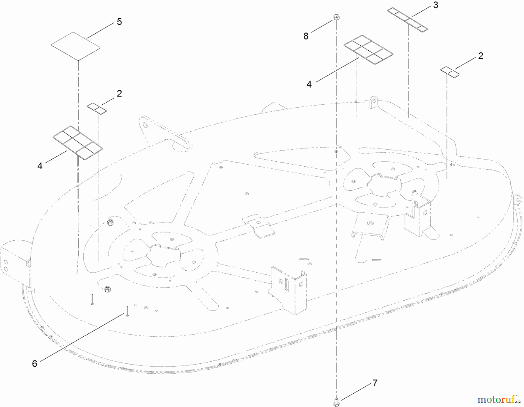  Toro Neu Mowers, Zero-Turn 74622 (4200) - Toro TimeCutter SS 4200 Riding Mower, 2011 (311000001-311999999) 42 INCH DECK ASSEMBLY NO. 119-8840